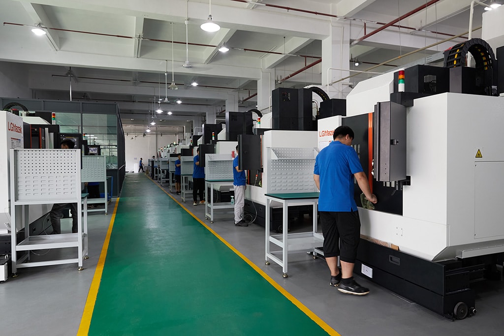 3 axis,4 axis, and 5 axis CNC Machining workshop of China Precision Machining Company 